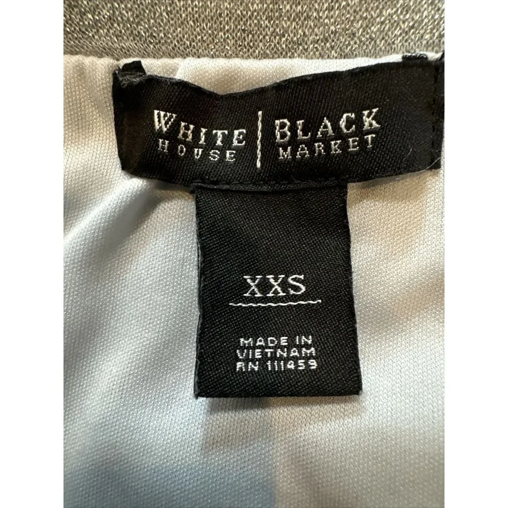 White House Black Market Women's Tube Dress Sz XXS Gray & Silver Striped Elastic